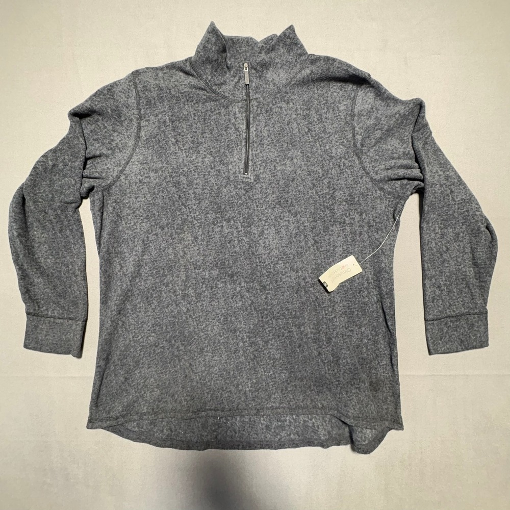ClimateRight by Cuddl Duds Heather Grey Stretch Fleece Quarter Zip Pullover 4X